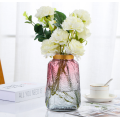 Fleur de vase en verre côtelé pour la décoration de la maison